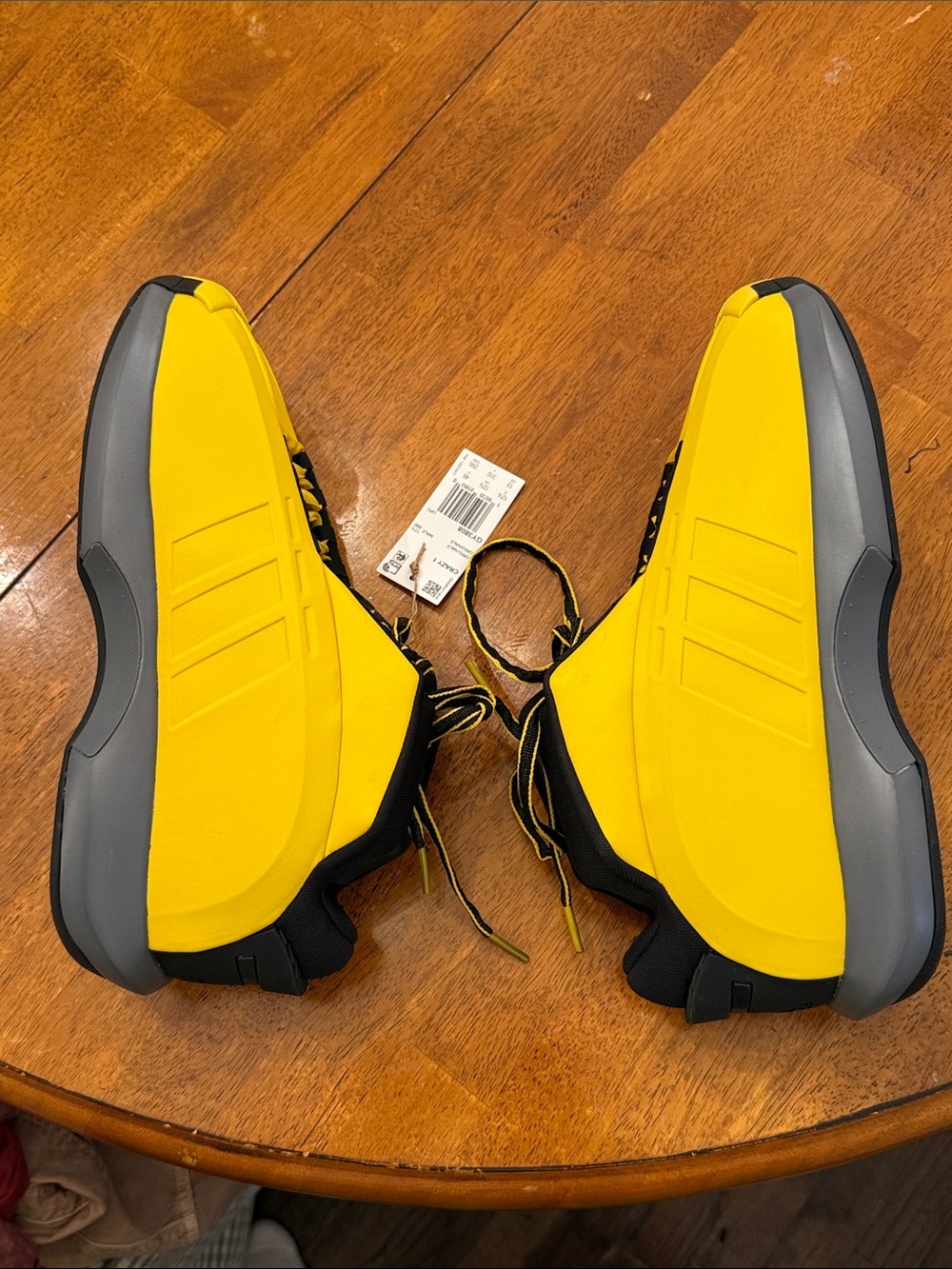 adidas Crazy 1 Kobe Men’s Yellow/Black/Gray Basketball Sneaker size 13